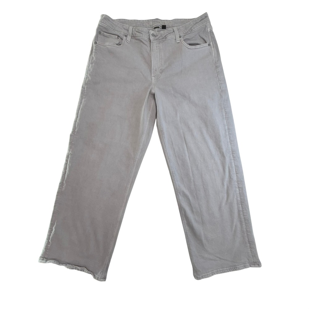 American Eagle Stovepipe Jeans Womens 14 Gray Stretch High Rise‎ Straight Leg
